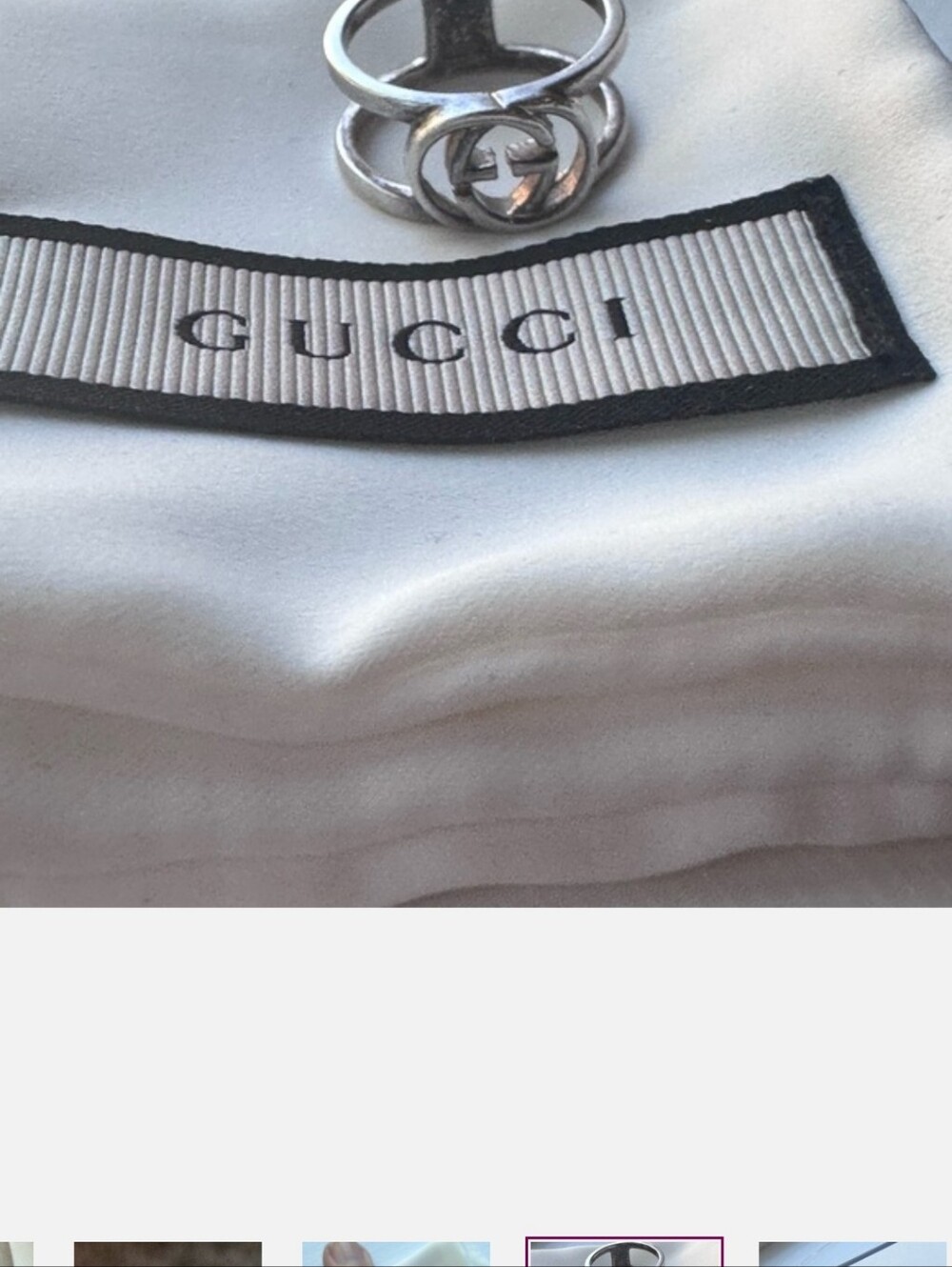 Gucci Double G Ring 925 Sterling Silver Sz 5 - Picture 10 of 10